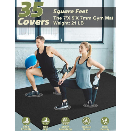 Fitness Bodenschutzmatte rutschfest 213x152x0,7cm Schwarz