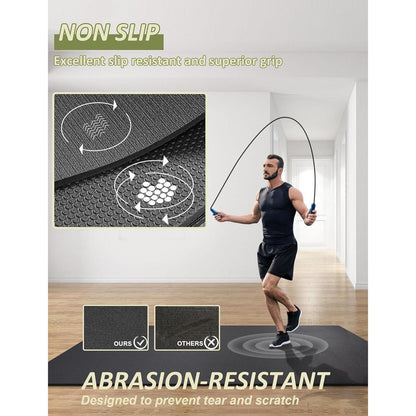 Fitness Bodenschutzmatte rutschfest 213x152x0,7cm Schwarz