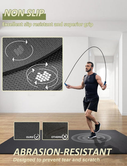 Bodenschutzmatte Fitnessgeräte rutschfest 213x152x0,7cm Schwarz