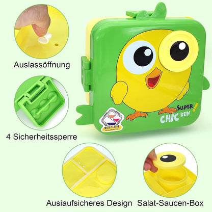 IJIAMY Brotdose Kinder mit 6 Fächern Auslaufsicher Bento