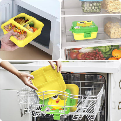 IJIAMY Brotdose Kinder mit Fächern Auslaufsicher Lunchbox Jausenbox Bento Box Snackbox