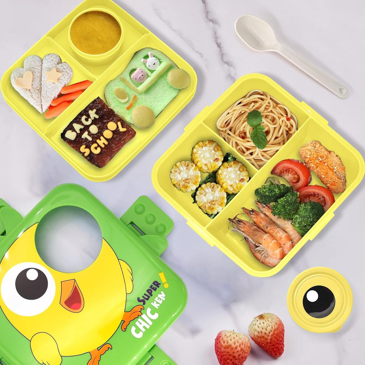Brotdose Kinder Auslaufsicher Lunchbox Bento Box Snackbox 6 Fächer