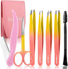 Pinzette Set 7-teilig Präzisionspinzetten für Frauen mit Reiseetui