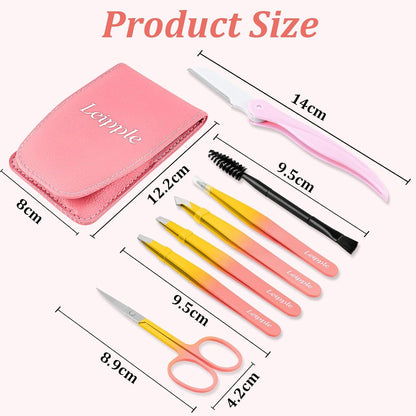 Pinzette Set 7-teilig Frauen Edelstahl Pinzetten Augenbrauen Makeup