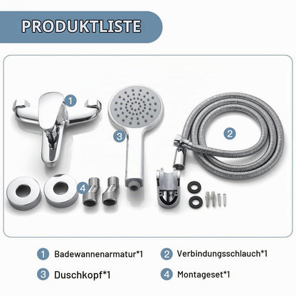 Badewannenarmatur mit Handbrause Chrom – Einfache Installation
