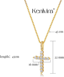 Damen Kreuzkette Silber Kreuz Anhänger Halskette Gold Kette