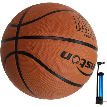 Basketball Größe 7 mit Pumpe, für Innen & Außen, Braun
