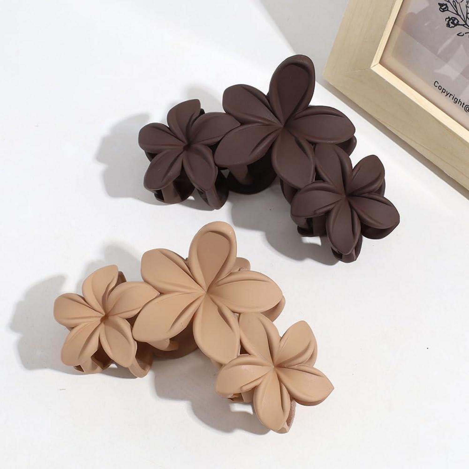 4er Set Große Blumen Haarclips für Dickes Dünnes Haar Frau Mädchen