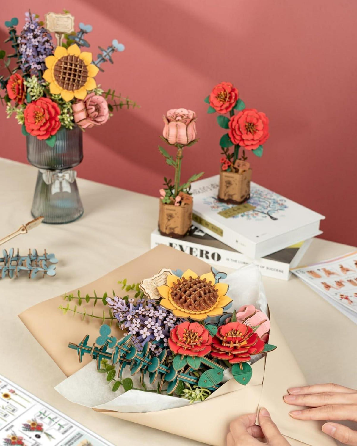 Rolife 3D Puzzle Holz Blume Bouquet Handwerk Kit Ere Geburtstag Valentinstag