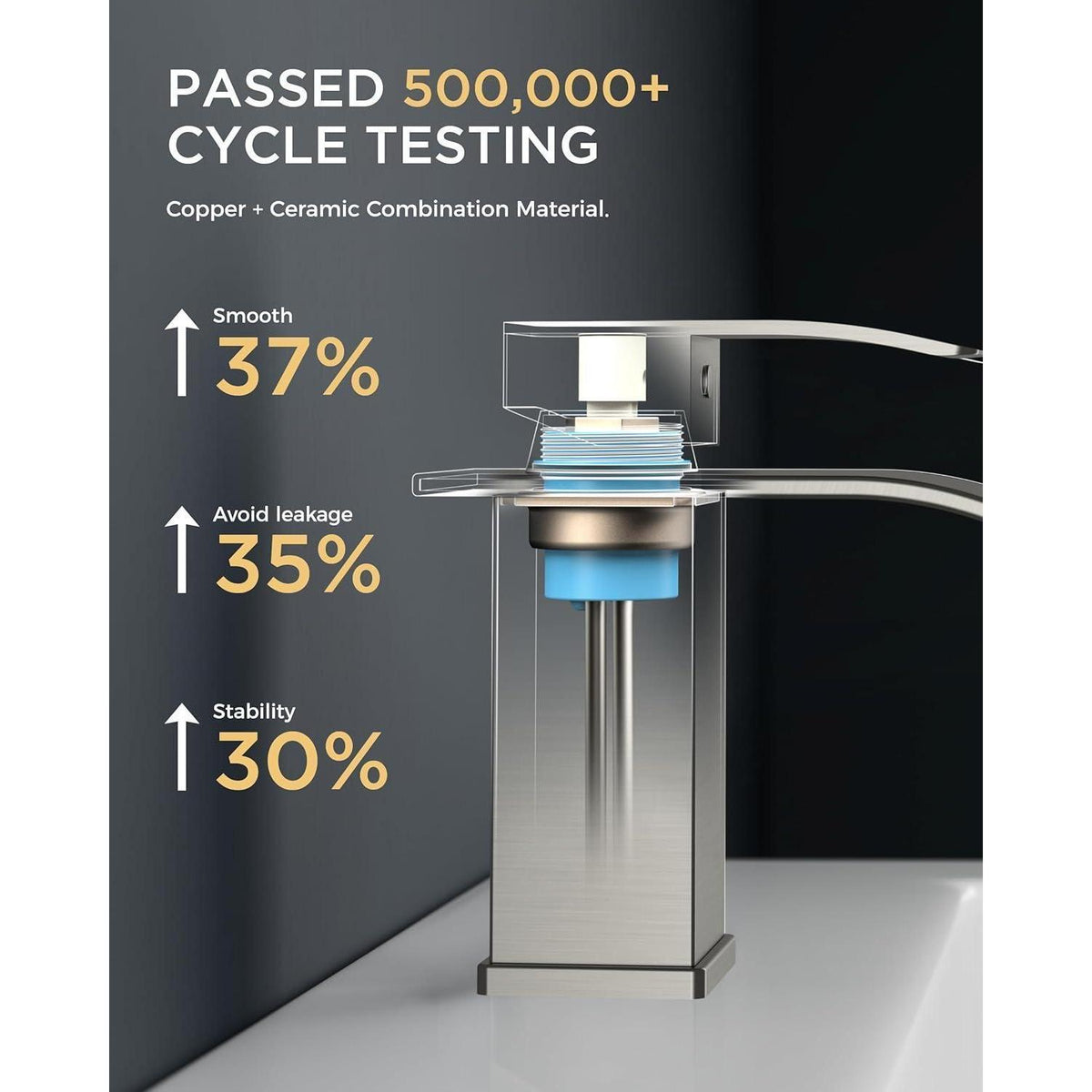 Wasserfall Waschtischarmatur mit Einhandmischer, Chrom, 80mm Auslaufhöhe