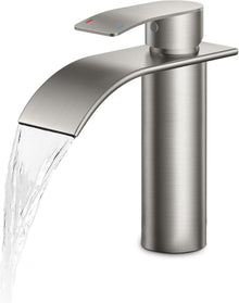 Wasserfall Einlochmontage Einhand-Waschtischarmatur Edelstahl