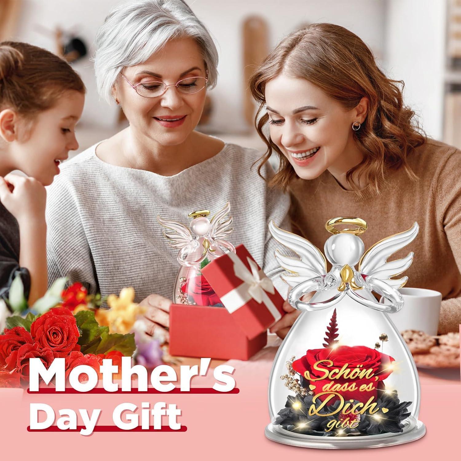 Ewige Rose Engel Figur Infinity Rose Geschenk für Freundin