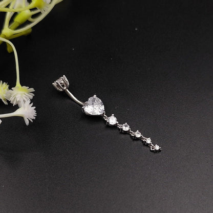 925 Sterling Silber Bauchnabelpiercing 10mm Zirkonia Damen