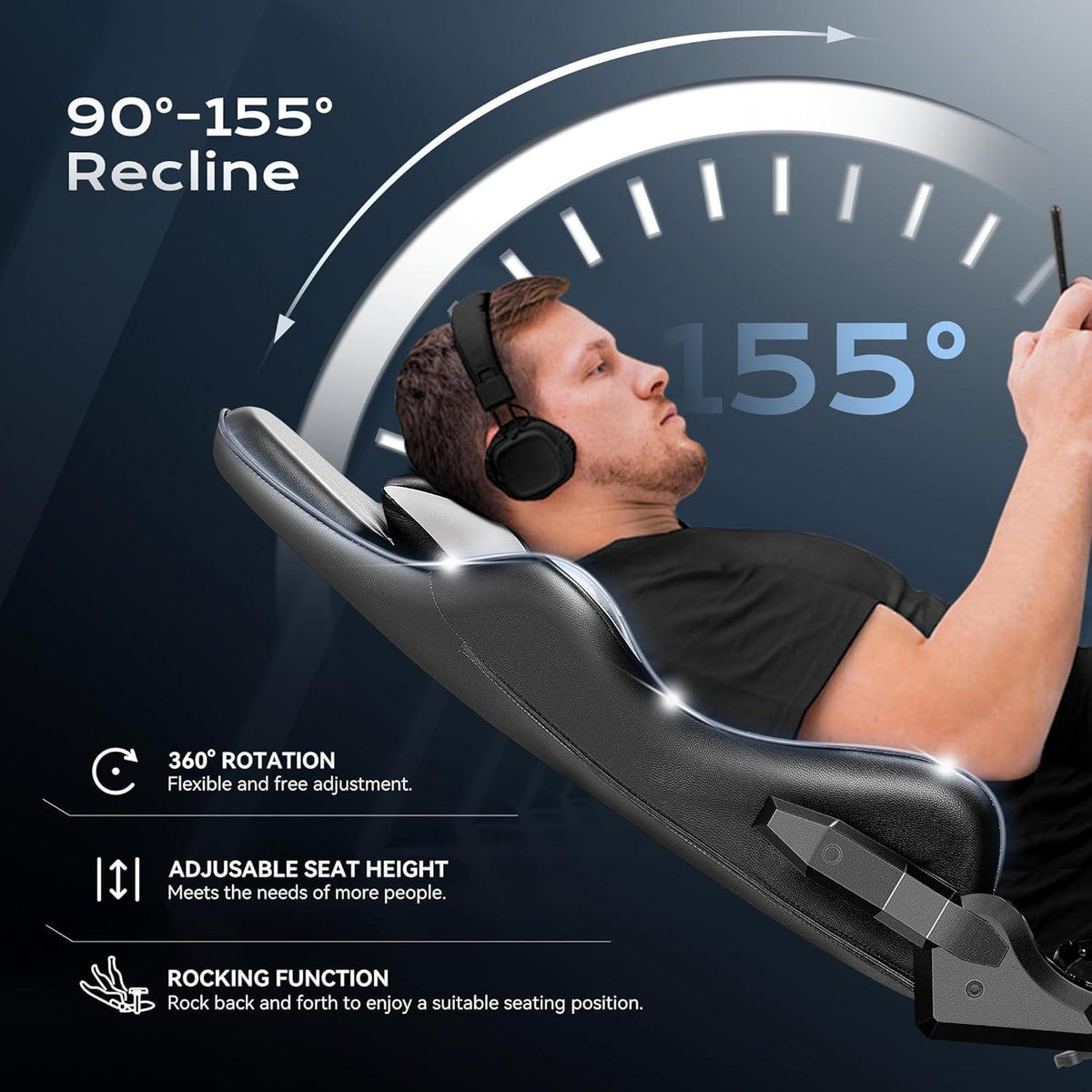 OneGame Gaming Stuhl Schwarzweiß Ergonomisch höhenverstellbar