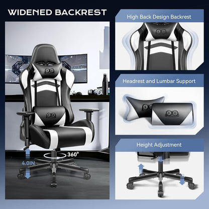 OneGame Gaming Stuhl Schwarzweiß Ergonomisch höhenverstellbar
