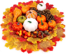 238-teiliges Kürbis Deko Set mit Herbstblättern, Eicheln, Tannenzapfen