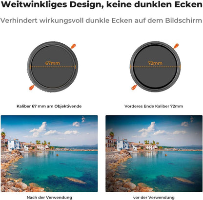 77mm ND2-ND32 CPL Filter Nano-K Serie - hochwertiger Multifunktions-Graufilter
