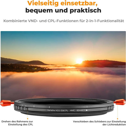 ND & CPL 2-in-1 Filter 37mm Serie für Videoaufnahmen