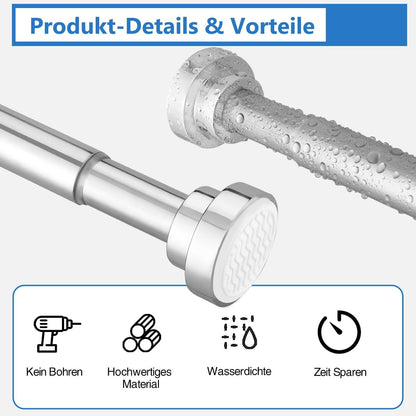 Teleskopstange Duschstange Bohren Badewanne Silber 214CM
