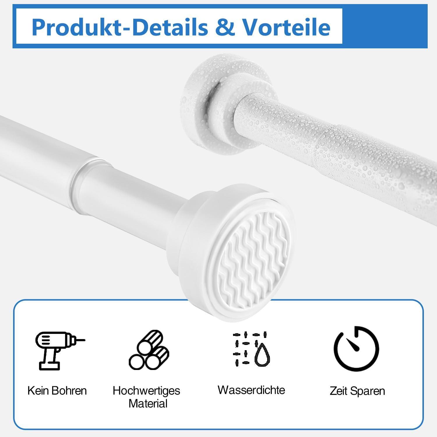 Gardinenstange Teleskopstange Duschvorhangstange Badezimmer Badewanne