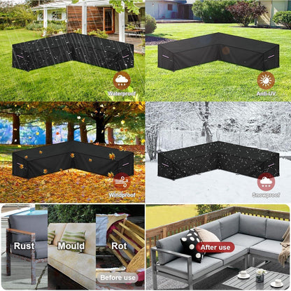 Gartenmöbel Abdeckung L-Form Wasserdicht für Ecksofa