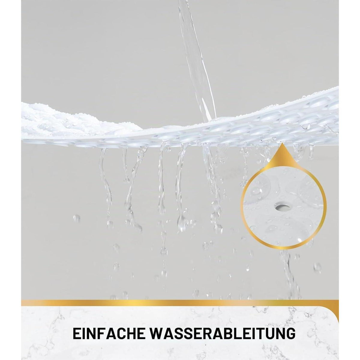 Rutschfeste Badewannenmatte oval, weiß – 88x40 cm