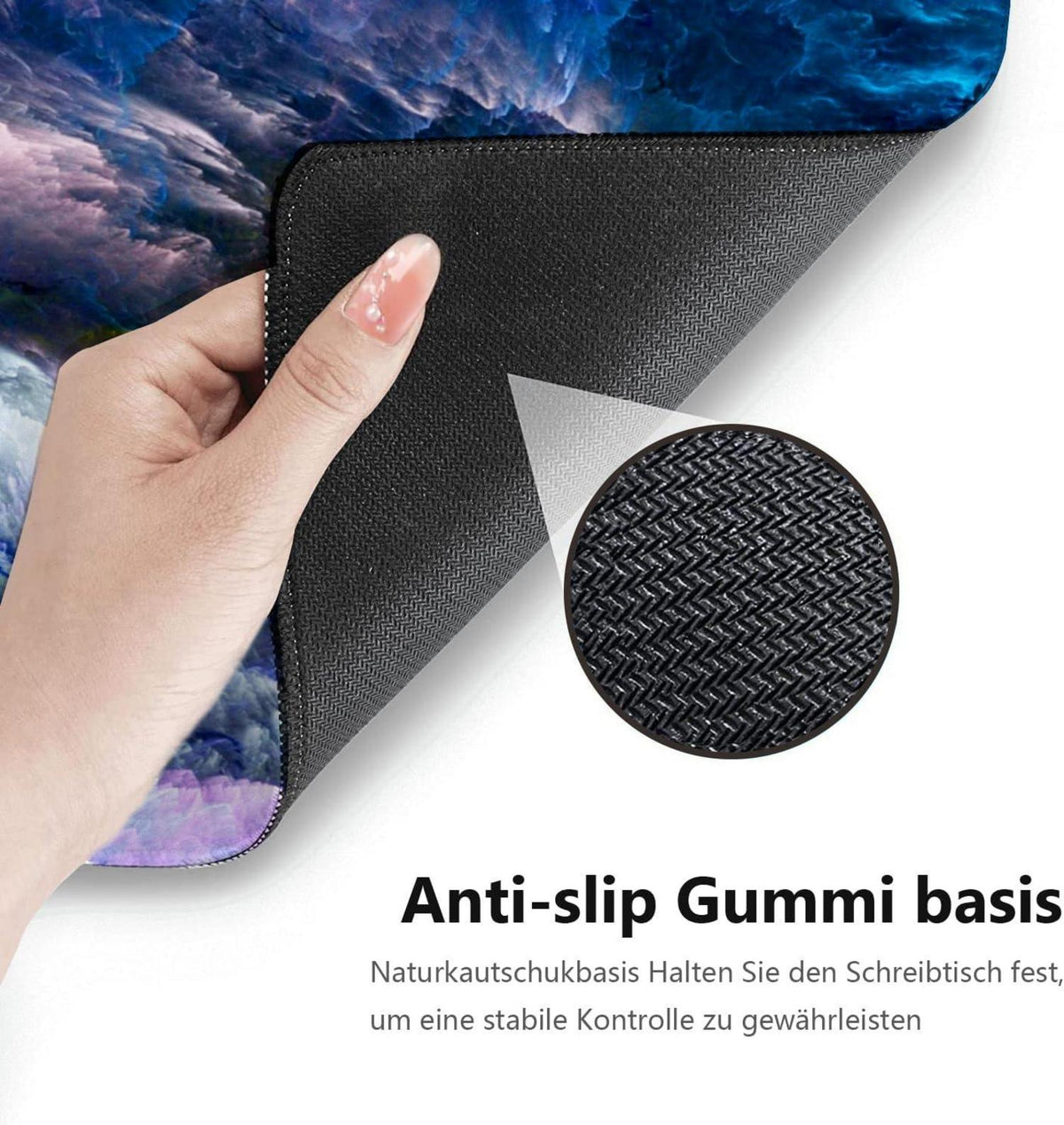 Großes Gaming Mauspad 900x400mm Sternennebel Farbenprächtig Anti-Rutsch