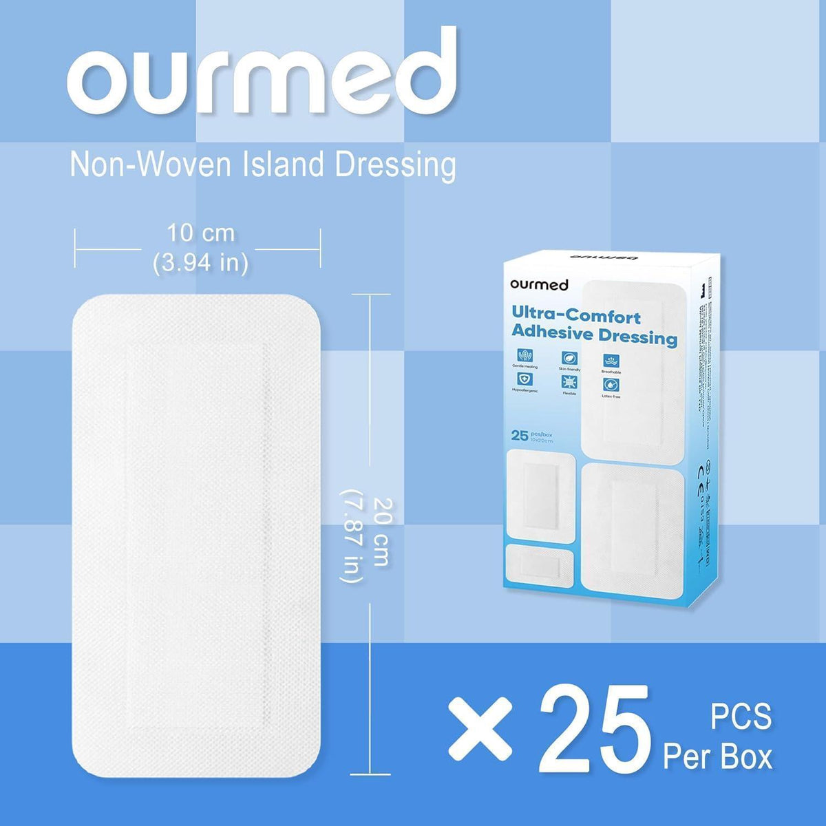 Sterile Wundpflaster 10x20 cm – Packung mit 25 Stück