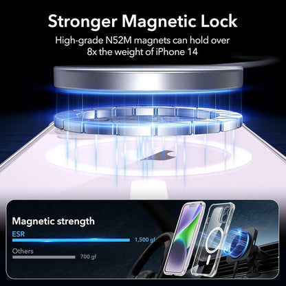 ESR iPhone 14 Hülle MagSafe 360 Schutz Stoßfest Klar Lila