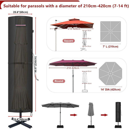 Sonnenschirm Schutzhülle 3m/4m – Wasserdicht & Windfest