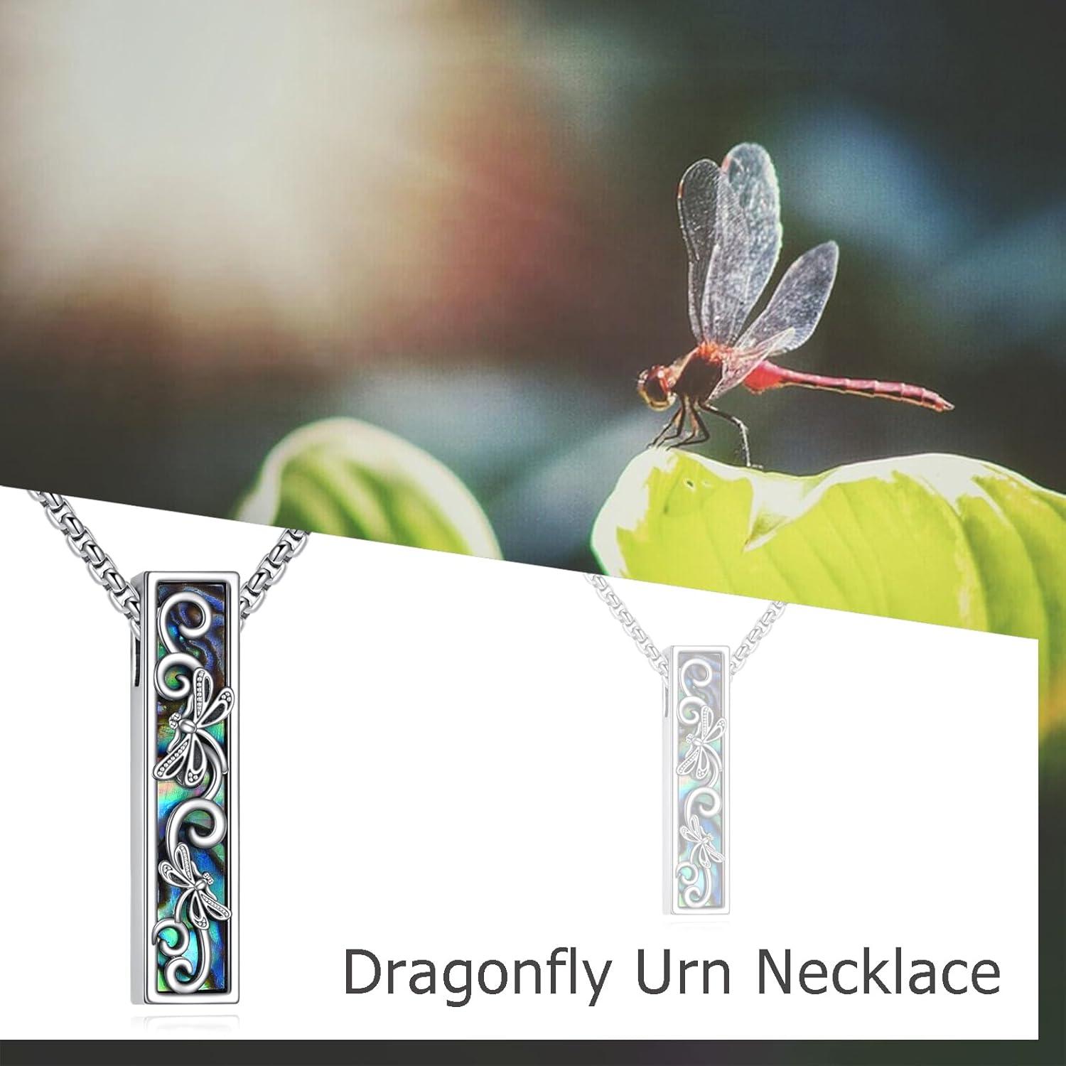 Urne Halskette Libelle 925 Silber Asche Kremation Schmuck Damen Herren
