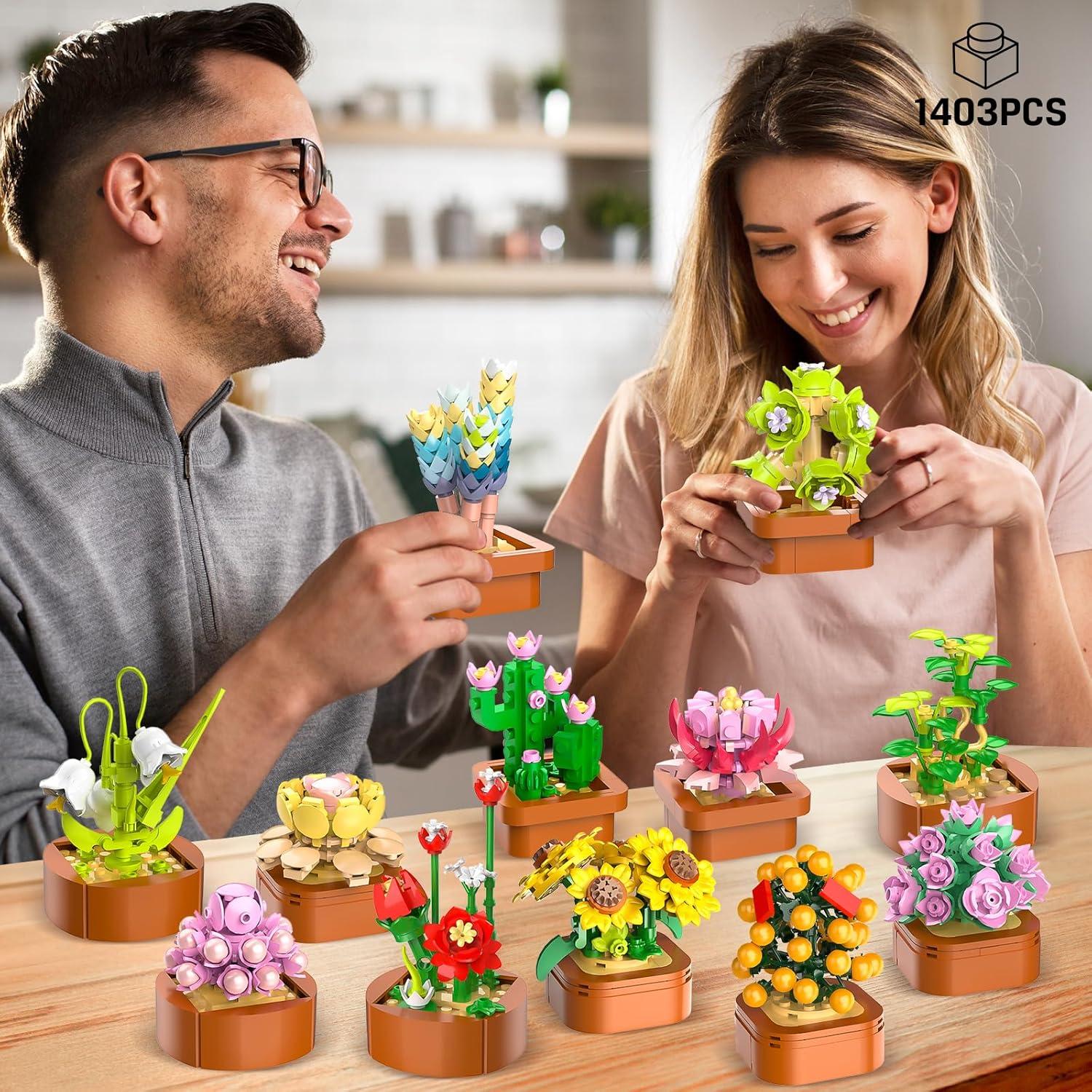 12 Sukkulenten Blumen Mini Bausatz 3.6MM Set 1403 Stück