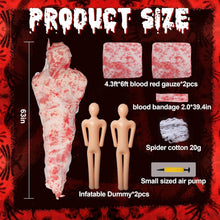 2x Halloween Leichen Requisiten Set mit Gaze & Blutverband