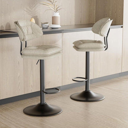 Barhocker 2er Set Beige – Ergonomisch & Verstellbar