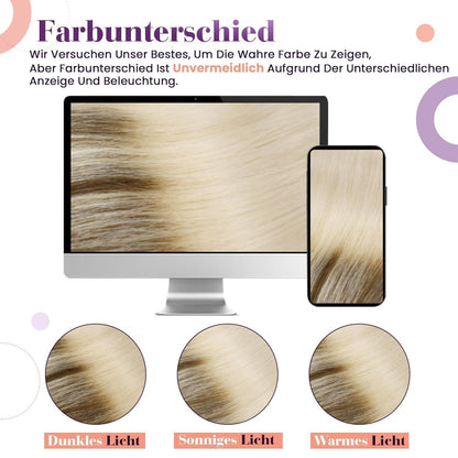 Echthaar Clip in Extensions Ombre Blond Braun