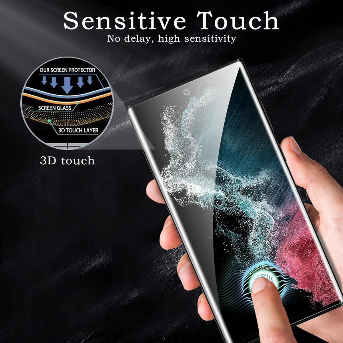 Schutzfolie Samsung Galaxy S22 Ultra 3D Vollständige Displayschutz, 2