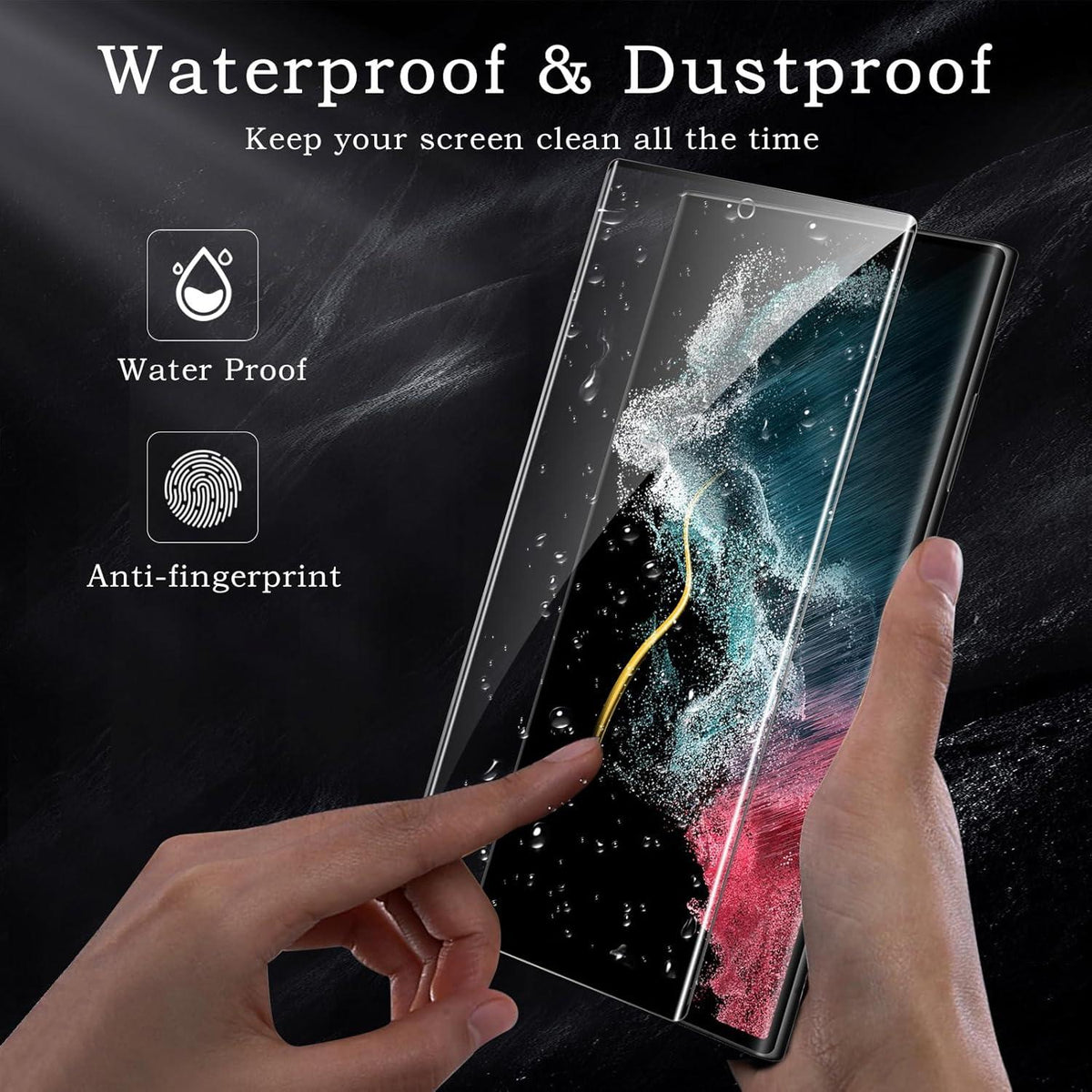 Schutzfolie Samsung Galaxy S22 Ultra 3D Vollständiger Displayschutz 4 Stück