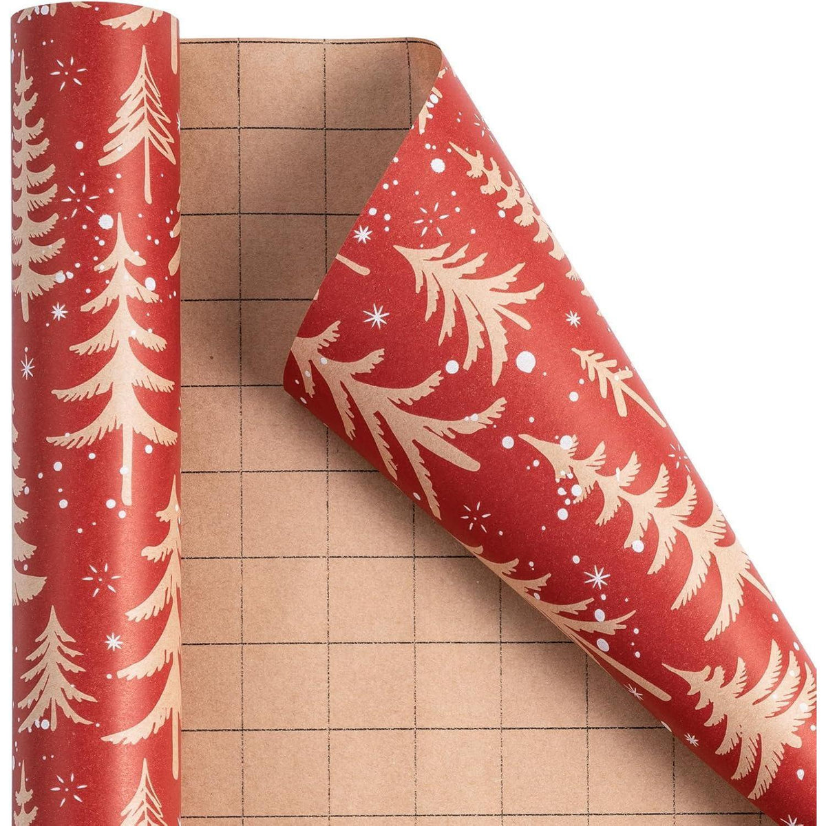 Weihnachtsgeschenkpapier Rolle mit rotem Weihnachtsbaum Design