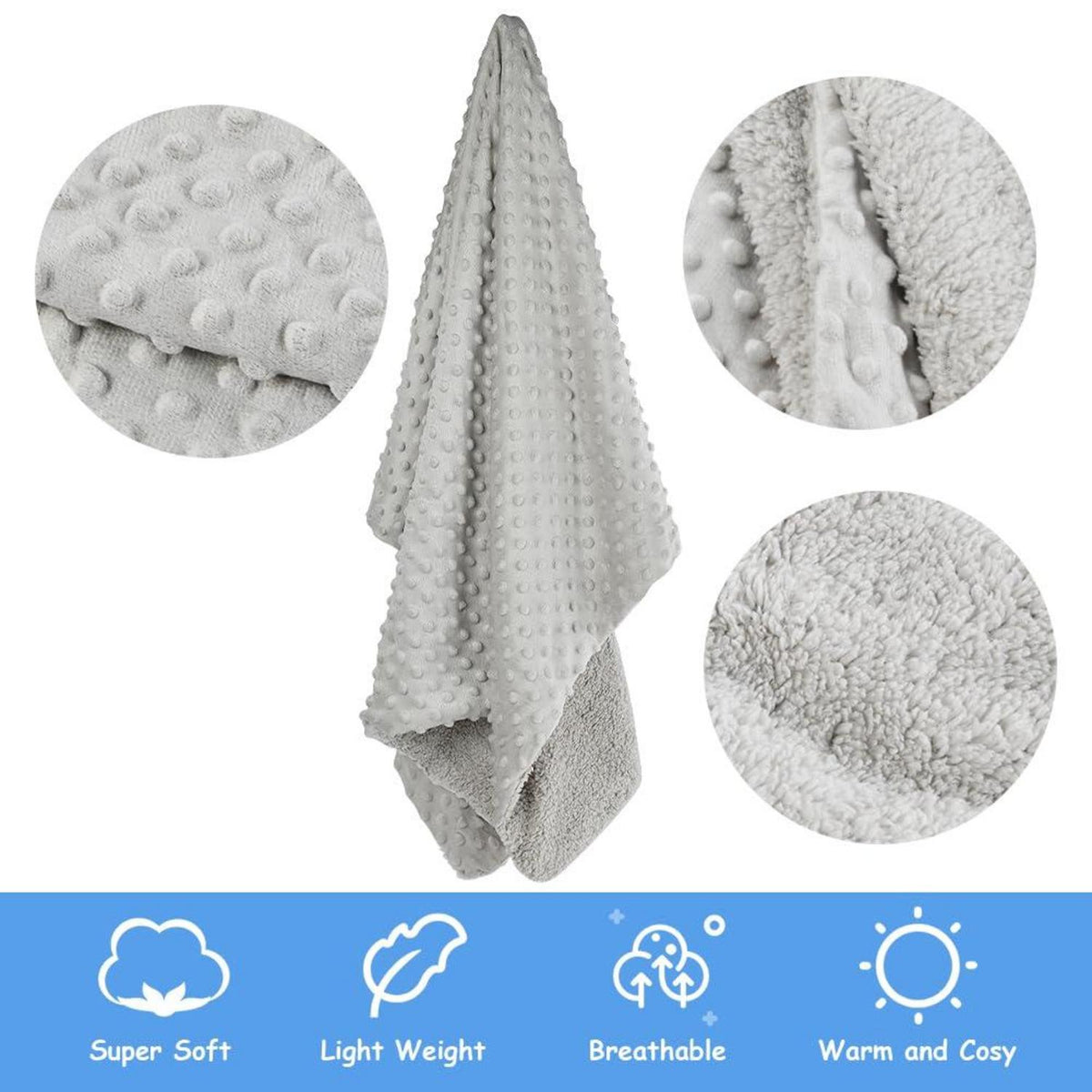Babydecke Doppellagige Kinderdecke Gepunktet 70x100cm Kuscheldecke