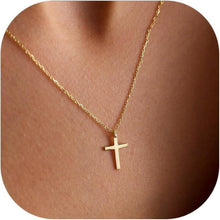 Goldene Kreuz Layered Halskette Damen 14K Vergoldet TINGN