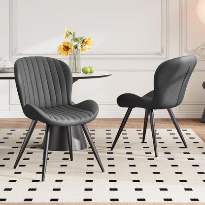 Esszimmerstühle 2er Set Dunkelgrau | Ergonomisch & Robust