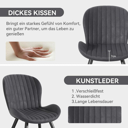 Esszimmerstühle 2er Set Dunkelgrau | Ergonomisch & Robust