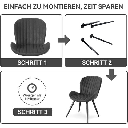 Esszimmerstühle 2er Set Schwarz – Ergonomisch & Robust