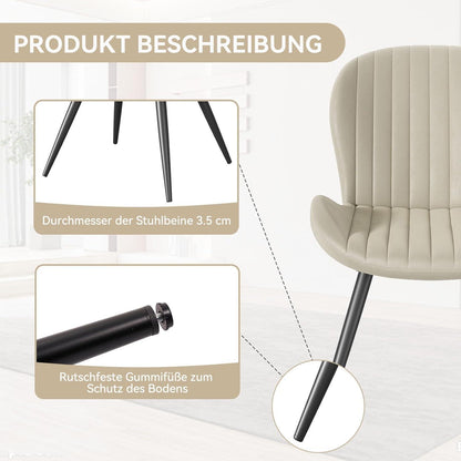 Esszimmerstühle 2er Set Beige – Ergonomisch & Robust