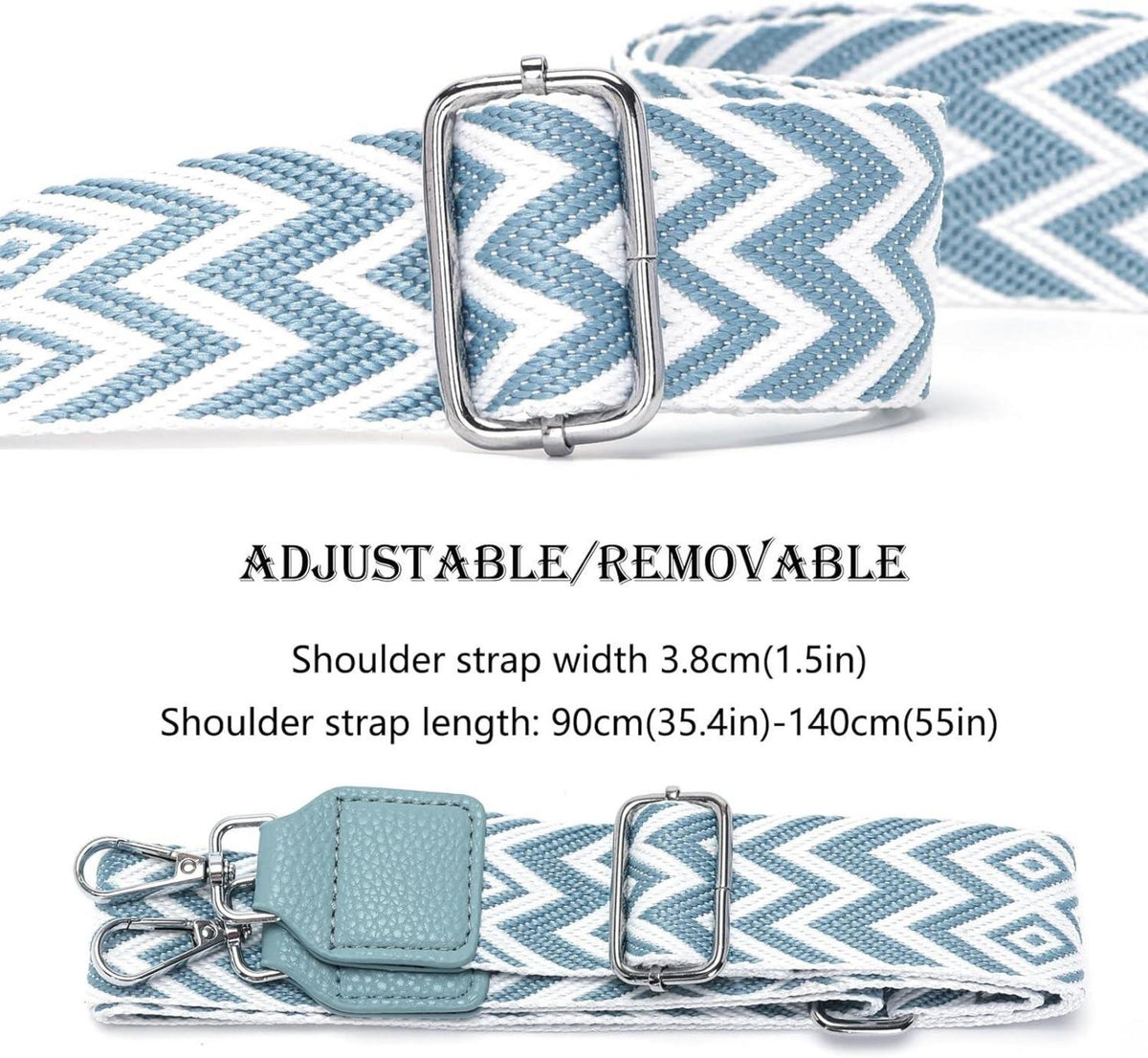 Hellblaue Damen Bauchtasche Crossbody Bag Vegan Leder Umhängetasche Einstellbar