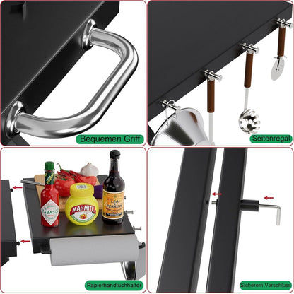 Faltbarer Grillständer BBQ Grillwagen für Ninja Woodfire OG700 Series