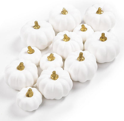 Künstliche Weiße Mini Kürbis Herbst Dekoration Halloween Thanksgiving