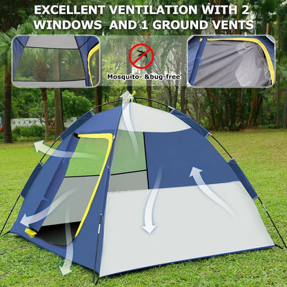 GLADTOP Camping Zelt für 2-3 Personen, Wasserdicht