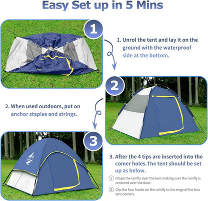 Familien Camping Zelt Kuppelzelt 2-3 Personen Outdoor Wasserdicht