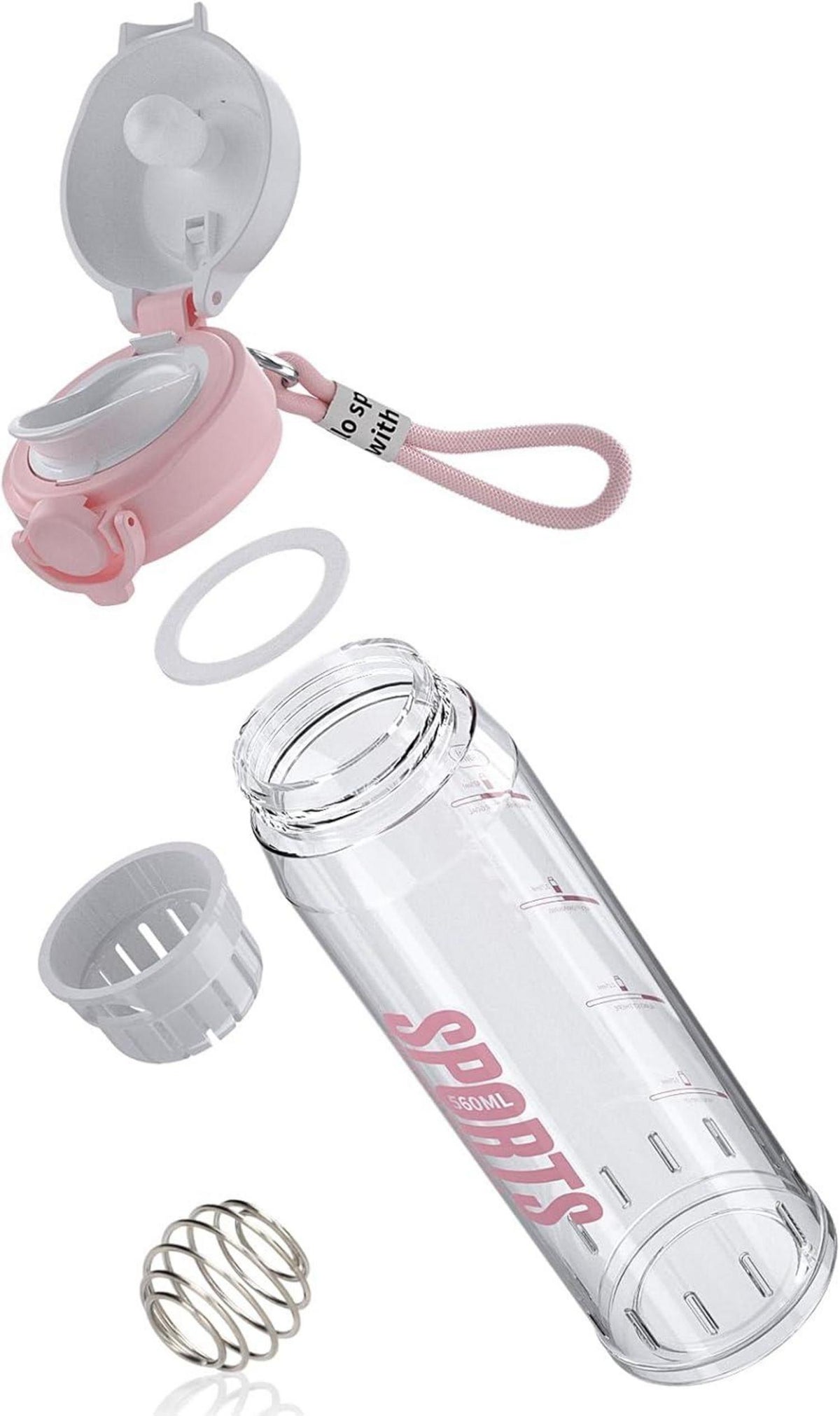 Protein Shaker 560ml Auslaufsicherer Fitnessshake Rosa